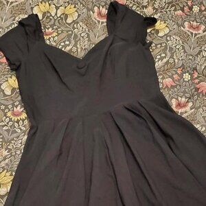 Unique Vintage Black Fit and Flare Dress XL/14